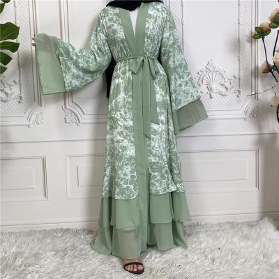 China European and American Fashion Muslim Cardigan Abya Dubai Islamic Clothing Polyester Popular Style for sale