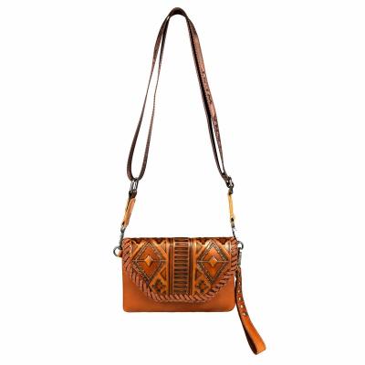 China High Quality Fashion Women's Collection 100% Genuine Leather Tooled Clutch / Cross - Body Bag for sale