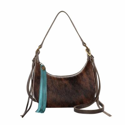 China Montana West Fashionable 100% Cowhide Leather Tassel Genuine Leather Clutch / Fashionable Durable Cross - Body Bag MWL-038CF-TQ for sale