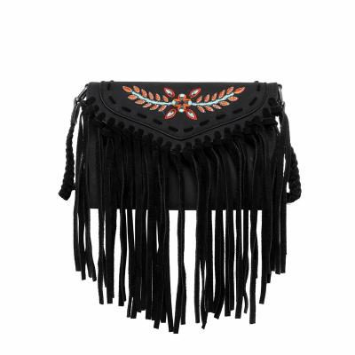 China 2021 high quality luxury women's 100% genuine leather fringe cross mini - body bag handbag for ladies WGB04-001 for sale