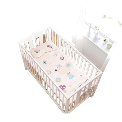 China Hot Selling 4D Cartoon Ice Pink Mouse Summer Anti-static Breathable Silk Neonatal Mat And Pillow For Kids Crib for sale