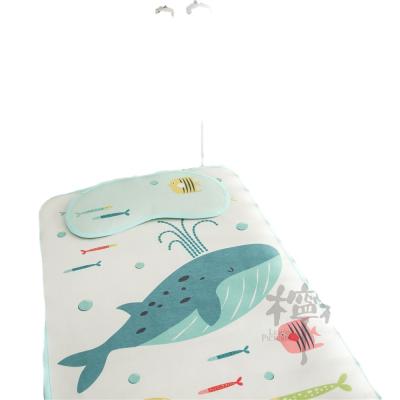 China Hot Selling 4D Ice Whale Cartoon Anti-static Breathable Summer Silk Neonatal Mat And Pillow For Children Crib for sale