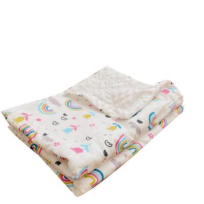 China Busybaby Anti-Static Soft Minky Blanket Double Stitch Summer Spring And Fall Baby Thin Covering Blanket for sale