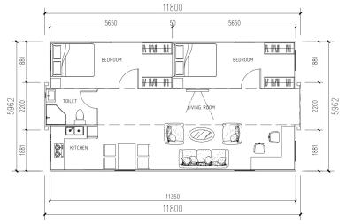 China Tiny 40ft Expandable Container Home Assembled 3 Bedroom Prefab House for sale