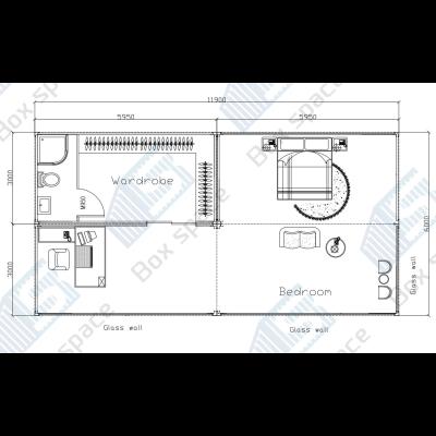 중국 상자 공간 1 침실 컨테이너 홈 중국 20ft 확장 가능한 접는 컨테이너 하우스 접는 주택 20ft 욕실과 함께 판매용