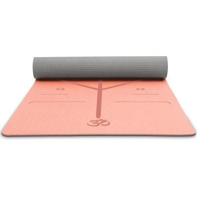 China Custom Eco Friendly Durable Organic Home Fitness Jeule Logo Print Travel Exercise Tape Yoga Mat for sale