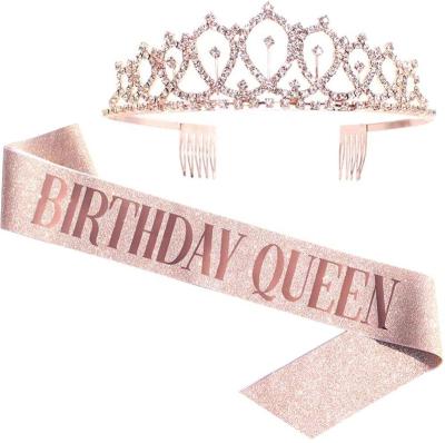 China The Queen Birthday Party Sash and Rhinestone Tiara for sale