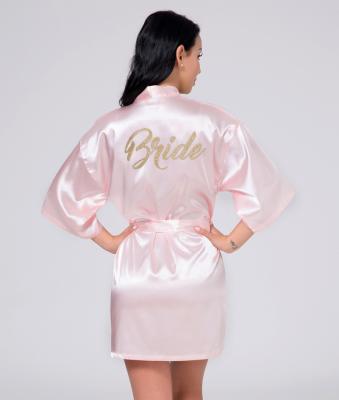 China Bridal white robe wedding bridal shower women's with bride print on the back for sale