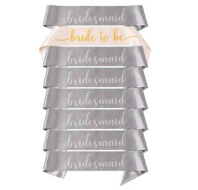 China Bachelor Party/Wedding Bachelor Bridesmaids Bride Sashes-8 Tribe Pack Silver Gray Bachelorette Party Sashes Bridal Shower Gifts for sale