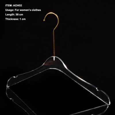 China Strong plexiglass hangers for fabrics 38 cm round headed acrylic hangers with notched arms for sale