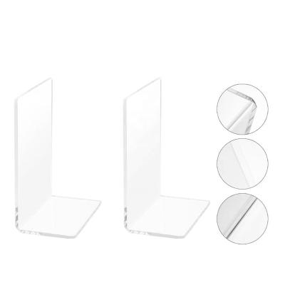 China Strong Plexiglass Bookends Divider Clear Acrylic Shelf Dividers For Book Magazine for sale