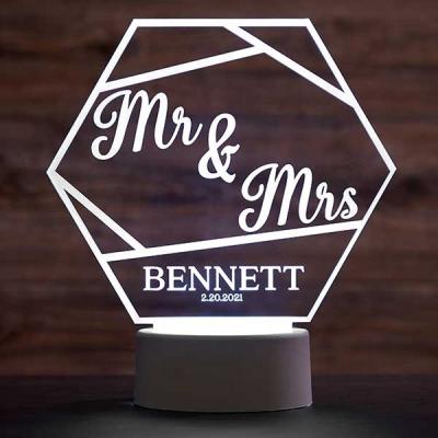 China Environmental Friendly Acrylic Sign Holder Led Wedding Acrylic Sign for sale