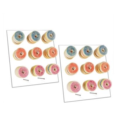 China Strong Acrylic Donut Wall Display With Stand Donut Holder For Parties for sale