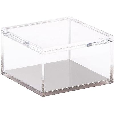 China Strong Wholesale Acrylic Cube Boxes With Clear Lid Lucite Storage Box for sale