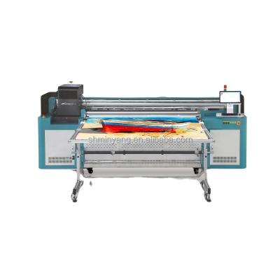 China Hotels Industrial Multi Color Flat Bed And Roll Hybrid Inkjet UV Led Printer for sale