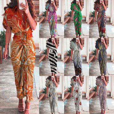 China 2022 summer new TRANSLUCENT European and American fashion printed dress suitable for work dress for sale