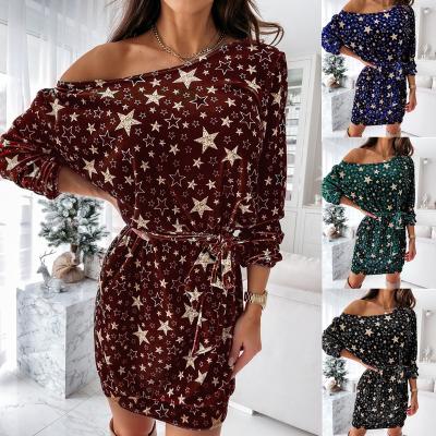 China 2021 New Women's Christmas Spring Women's Casual Printing Star Milk Fiber Anti-Shrink for sale