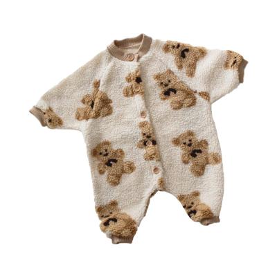 China Newbron 100% Cotton Low Price Winter 3-18 Months Baby Clothes 100% Cotton Plush Onesie Boys Cute Warm Thick Baby Girls Crawling for sale