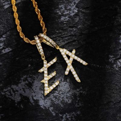 China Hiphop A-Z Small Single Letters Necklaces Name Charm Pendants &Pendant For Men/Women Cubic Zircon Hip Hop Jewelry for sale