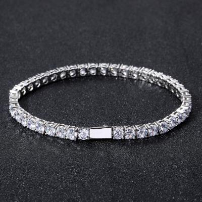 China TRENDY OH Hitter Hiphop Jewelry 3MM-6MM Spring Buckle Iced Out 1 Row 5A Zircon Diamond Tennis Bracelet for sale