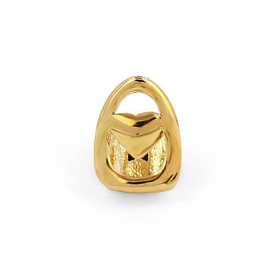 China Hip Hop Jewelry OH Open Face Grillz Gold Tone Hollow Single Tooth Grillz Heart Shaped Gills for sale