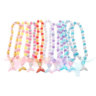 China 2021 new arrival cute mermaid beaded necklace sets for kids lovely bead bracelets wholesale for sale