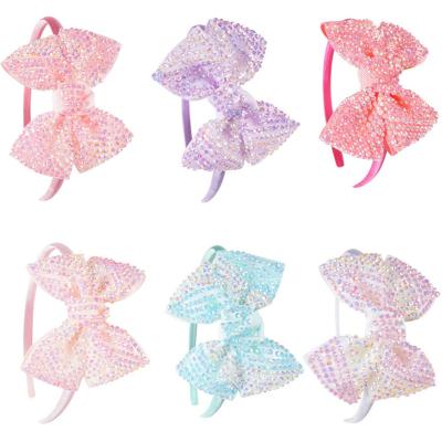 China 6 Beautiful Popular Wholesale High Quality Colors Bow Knot Hair Band Girls for sale