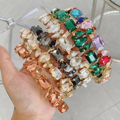 China 2020 popular handmade 6 designs luxury crystal rinestone hairband headbands for women for sale