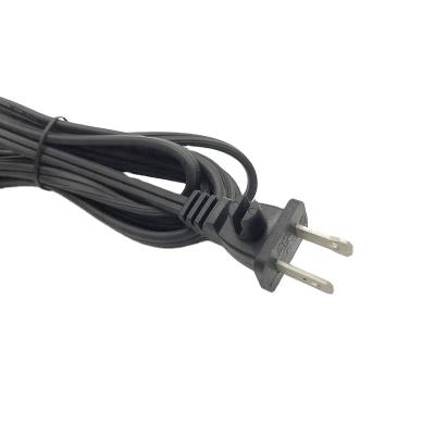 Κίνα 1.8m 2pin PVC Black American Plug Cable AC Power Extension Cord για πρίζες οικιακών συσκευών προς πώληση