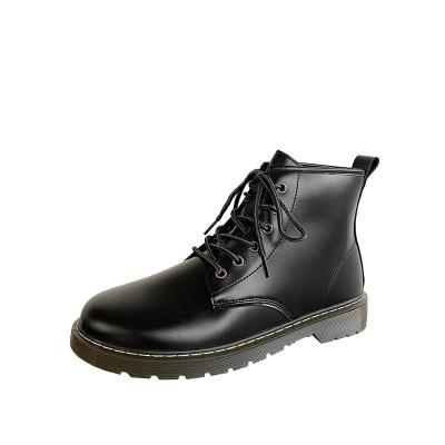 China Wholesale Dropshipping Lightweight Men's Boots Fashion Trend PU Black Motorcycle Boots For Men Custom Ankle Boots for sale