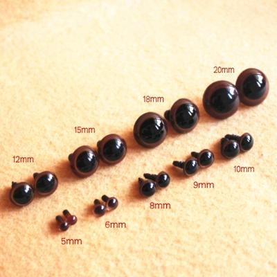 China Toy Accessories Plastic Crystal Craft Safety Brown Beans Eyes For Teddy Bear Toys for sale