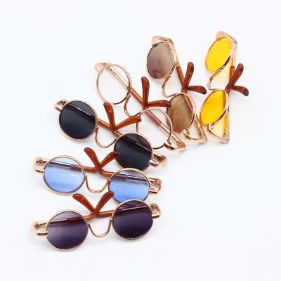 China DIY TOY Hot Sale Round Various colors plastic sunglasses doll eye glasses for sale