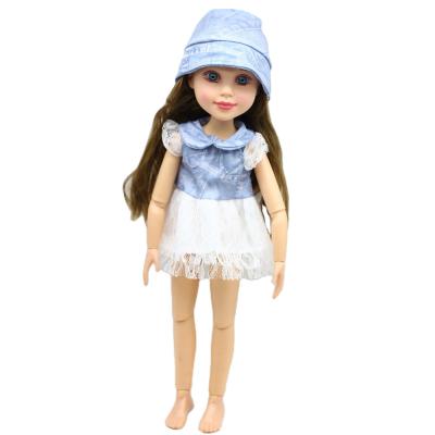 China Mini Toy High Quality Custom Blue beautiful Lacy Dress Clothes With Hat cute for girl doll for sale