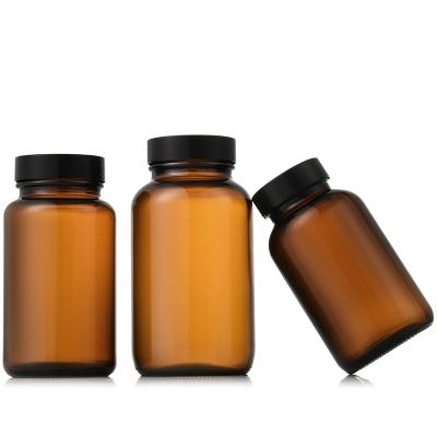 China Amber Eco-Friendly Medicine Capsule Pill Convenient Glass Bottle Best Quality Home Cosmetic for sale