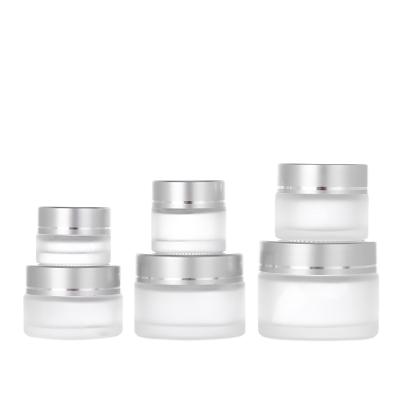 China Cosmetic manufacturers supply convenient glass cosmetic creams glass bottles and jars for cosmetic for sale