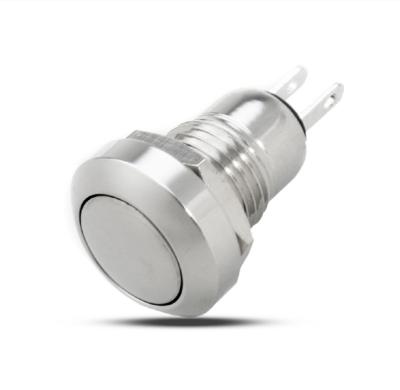 China (TOP) - OFF Momentary IP65 Mini Metal Round Momentary 8mm Diameter On Off No NC 2pin Push Button Switch for sale