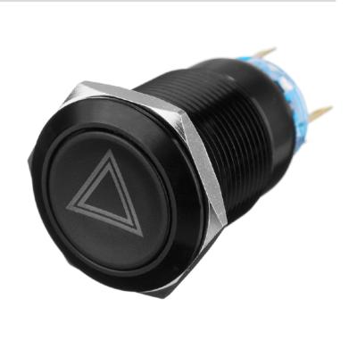 China ON-0FF 19mm LED Push Button On Hazard Warning Lamp Switch For Car Boat Hazard Warning Button for sale