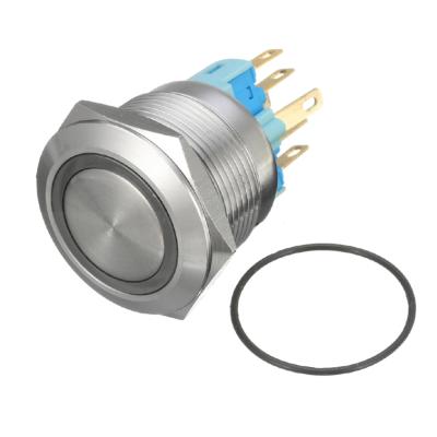 China 22mm Illuminated Power And Ring Led Push Button Switch Stainless Steel Waterproof Led Dia.22mm for sale