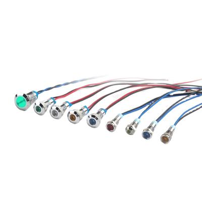 China Waterproof 14mm Warning Wire 3V 5V 12V 24V 110V 220V 6mm/8mm/10mm/12mm Blue Red Metal IP67 LED Warning Light Signal Lamp Driver 6mm 8mm 10mm 12mm for sale