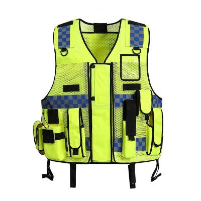 China 2021 NEW High Visibility High Visibility Night Vest Patrol Security Tactics Hi Viz Workwear Personnel Wear Industry Yellow Reflective Safety Clothing for sale