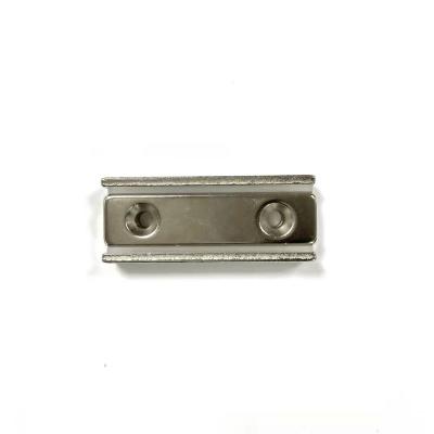 China Industrial Magnet Strong Neodymium Channel Magnet With Two Countersink Holes for sale