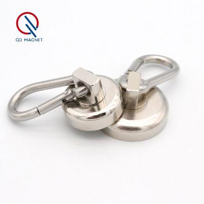 China New Chinese Heavy Duty Neodymium Magnet Carabiner With Snap Swivel Hook Used For Indoor/Outdoor Grip Ring Magnet for sale