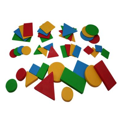 China Shapes Learning Toys 128 Pcs Wholesale , Colorful Attribute Blocks In Early Education for sale