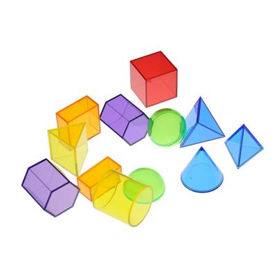 China Educational Toys Hotsale Shapes 5cm Translucent Geometric Solids 12pcs 12 Set Educational Toy In Polybag for sale