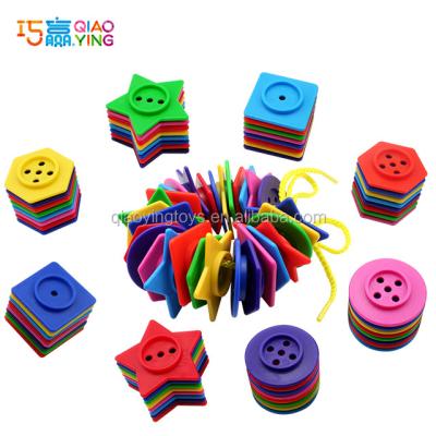 China lacing & Counting Toys 288 Pcs Stackable Lacing Buttons, Fine Motor Skills Kids Educational Toys, String Order Learning Play Set for sale