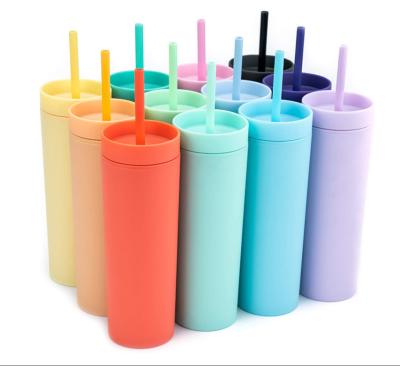 China Viable Color Professional China Supplier Acrylic Water Cup Student With Straw Cup for sale