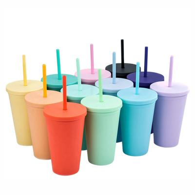 China 2022 Newest Sale Sustainable Color Student Acrylic Water Cups With Lid Fashion Water Cup for sale