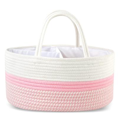 China Foldable Cotton Rope Nursery Storage Diaper Storage Bag Quality Diaper Bag with Storage for sale