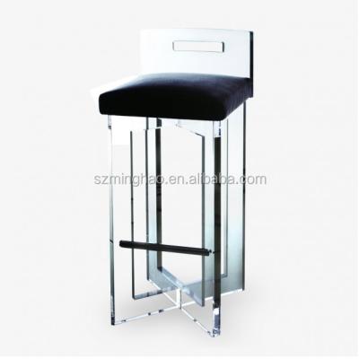 China High bar stool with footrest elegant lucite bar stool, acrylic bar stool umpire chair for sale