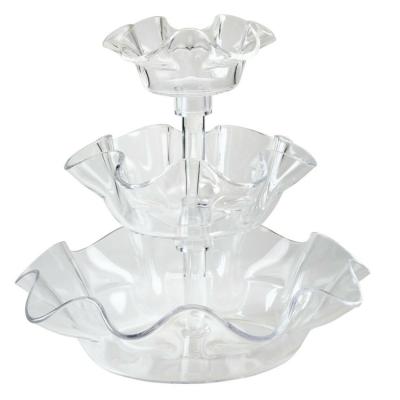 China High Quality Clear Acrylic Buffet Bowl Set Multi Tiered Food Display Eco-friendly Stylish Multifunctional for sale